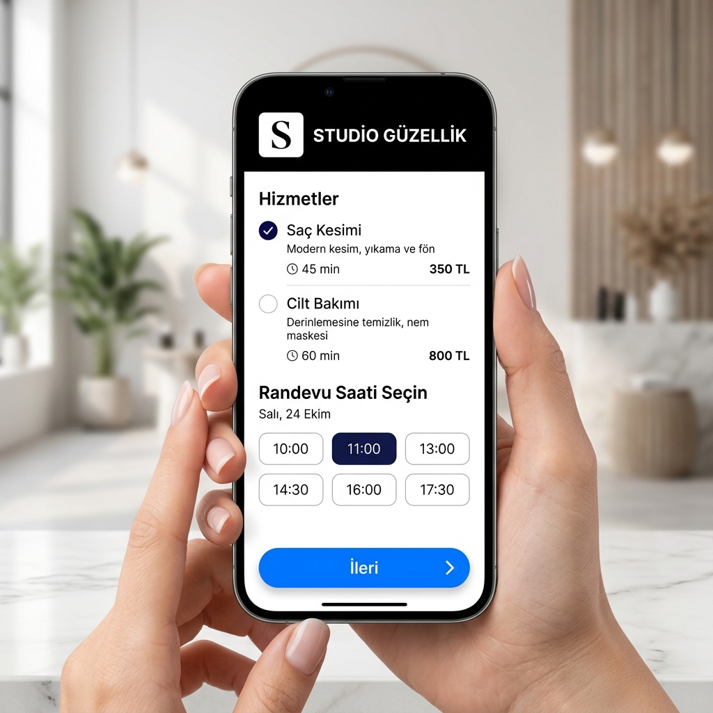 Online Randevu Sayfası Mockup